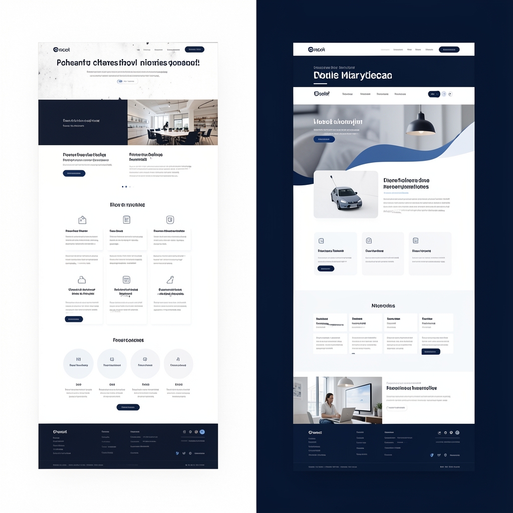 Illustration showing the contrast between a jerky, outdated website interface and a smooth, modern one with flowing elements